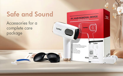 Sarisili AI01 IPL Hair Removal Device with Nine Intensity Levels, Manual and Auto Flash Modes and Display