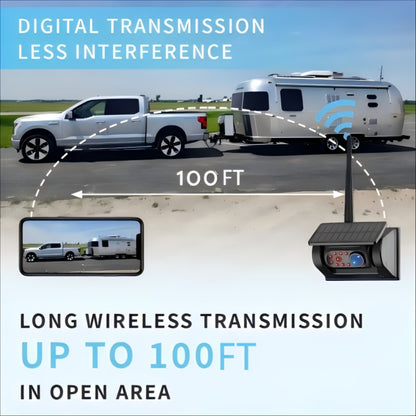 Wireless Backup Camera Solar Powered for Truck RV Trailer - 1080P HD, WiFi Magnetic Mount, Infrared Night Vision, 150° Wide Angle, Rechargeable, iOS & Android App, Long Battery Life, 2025 Upgraded