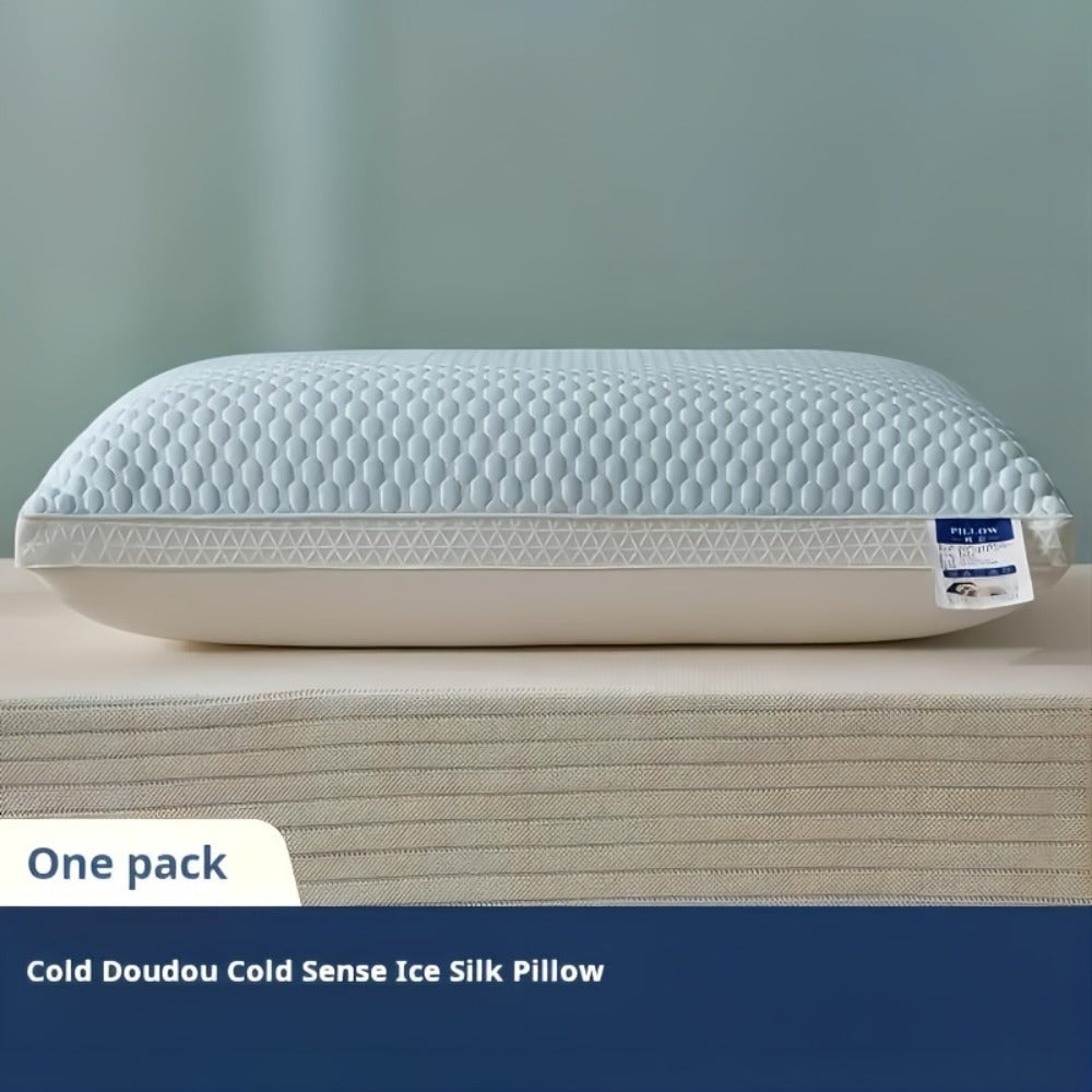 Two-Piece Rectangular Bed Pillow Set in Blue, Gray, Pink or Indigo with Pictured 80 x 50 cm Size