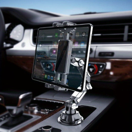 Robotic Arm Car Cup Holder Tablet Stand – Heavy Duty 360° Rotation Universal iPad Phone Mount, Adjustable Cradle for 4.7–13" Devices, Fits Most Cup Holders