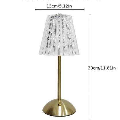 Crystal Atmosphere Lamp Portable – 3-Color Adjustable Touch LED Table Light with Retro Golden Design for Home, Dining Table & Restaurant Ambiance (Starlight / Pumpkin / Trumpet)