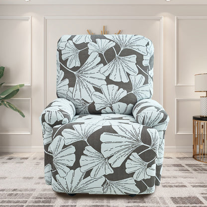 Recliner Slipcover Set, Four-Piece Polyester-Spandex Cover with Side Pocket in Ten Printed Options