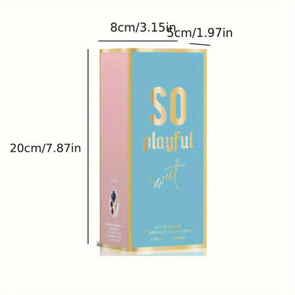 Women's Eau de Parfum 3.4oz 100ml - SO PLAYFUL Long Lasting Perfume Spray - White Cyclamen Pepper Cherry Floral Fruity Scent for Her