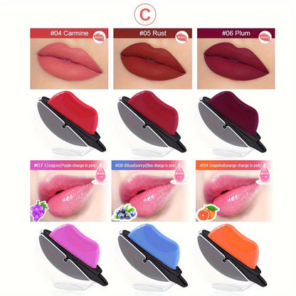 Color Changing Lipstick Set 6pcs Matte pH Reactive Lip-Shaped with Jasmine Scent - Non-Fade Long-Lasting Velvety Formula, Multi-Shade Lip Makeup Gift Set for Women & Girls