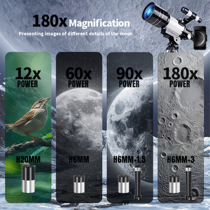 150X Astronomical Telescope 70mm Aperture with Tripod Phone Adapter Wireless Remote Control High Magnification Portable Refractor Telescope for Adults Kids Stargazing Moon Watching