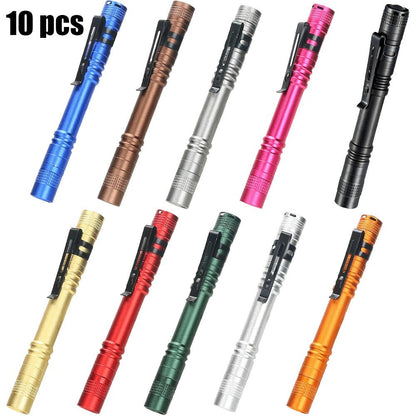 Pen Light Flashlights Bulk Pack with Clip - Mini Slim LED Pocket Torch for Camping, Outdoor, Home & Emergency Use, 5/10/20pcs (Batteries Not Included)