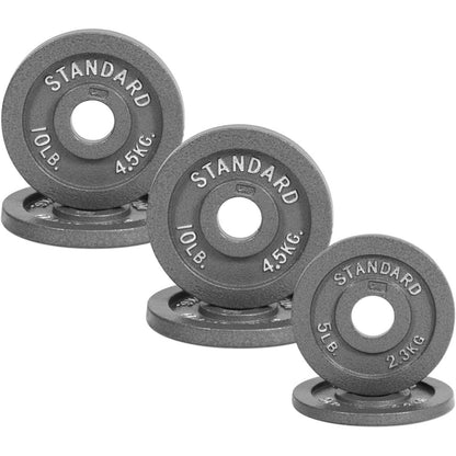 Gray STANDARD Cast-Style Weight Plates in Single, Pair, Four-Piece and Mixed Sets for Barbell Training