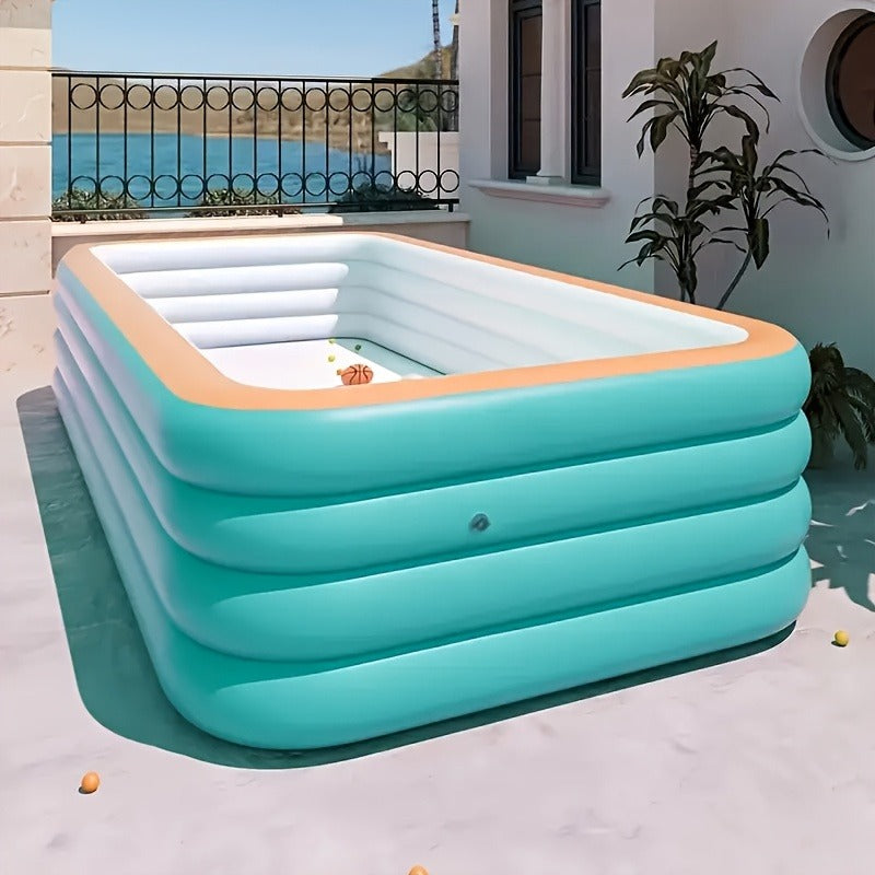 Inflatable Swimming Pool for Family Adults Kids, Large Above Ground Outdoor Backyard Pool, 4-Layer PVC Thickened Blow Up Pool for Patio Garden Party Summer