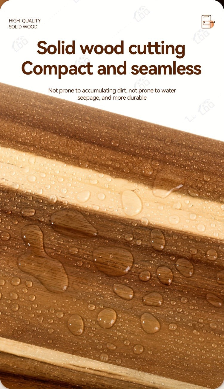 Extra-Long 36 x 11-Inch Wood-Color Charcuterie Board with Recessed Handles and Two Display Stands