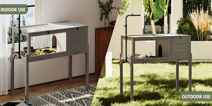 Large Tortoise Habitat Turtle Cage Enclosure with Detachable Legs Removable Roof Ramp Lamp Holder Indoor Outdoor
