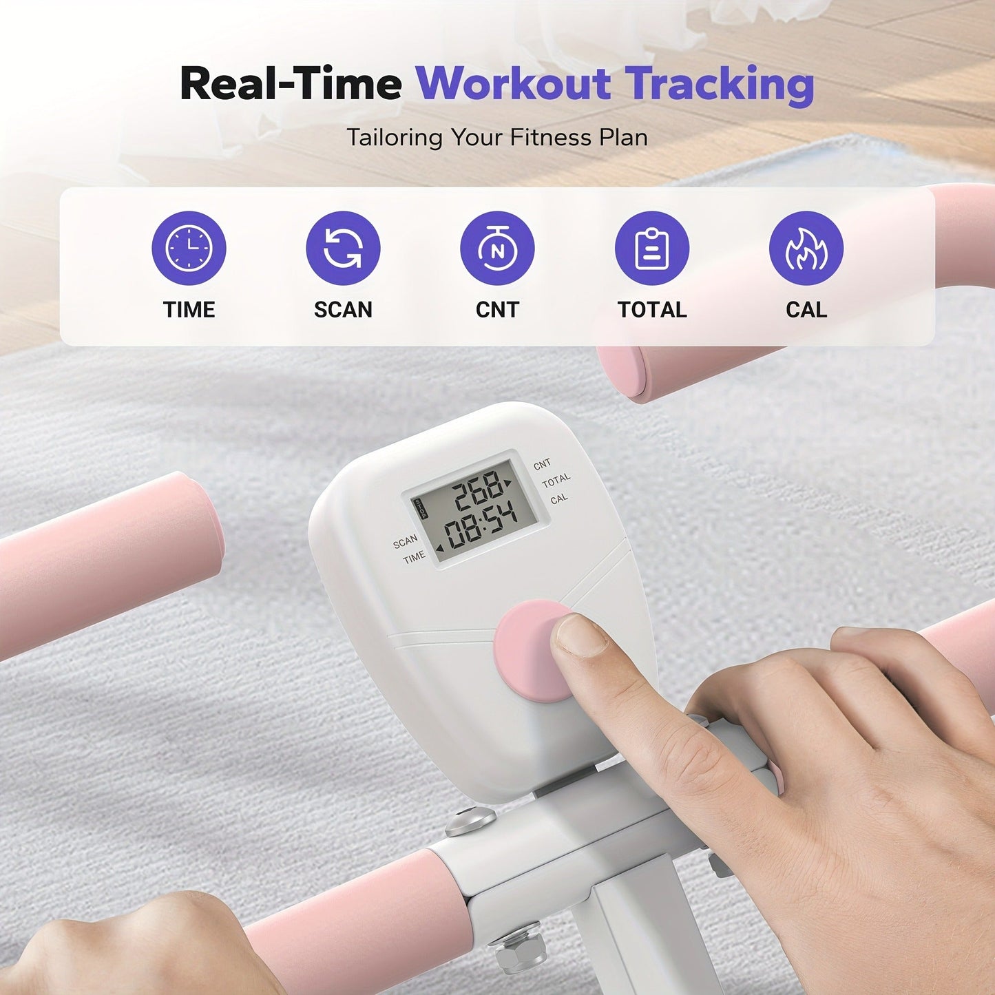 Rowing Machine 2-in-1 Squat & Row – Foldable Glute Trainer with LCD Display, 3 Resistance Bands, 350 lbs Capacity, Home Gym Leg & Back Workout