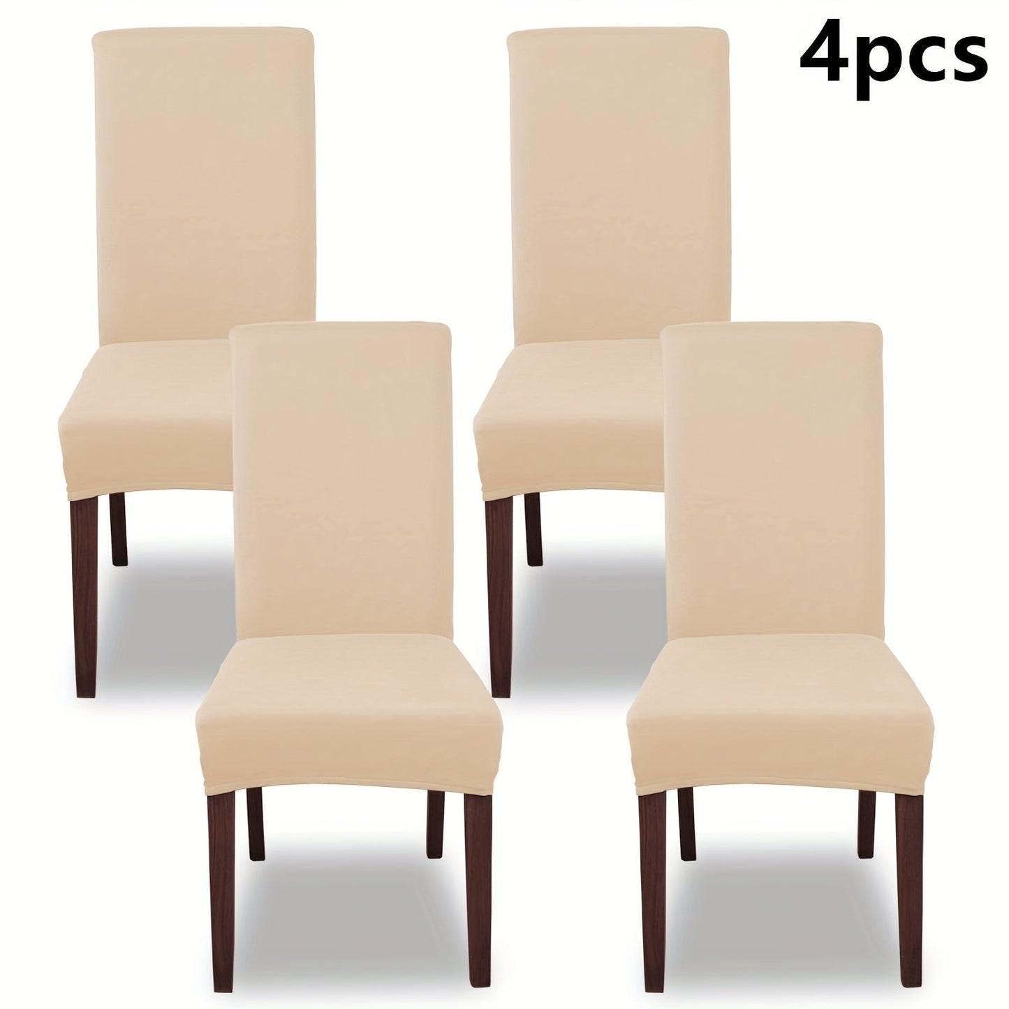 Chair Cover Set of 4 or 6 Stretch Milk-Fiber Dining Slipcovers in Eight Available Color Choices