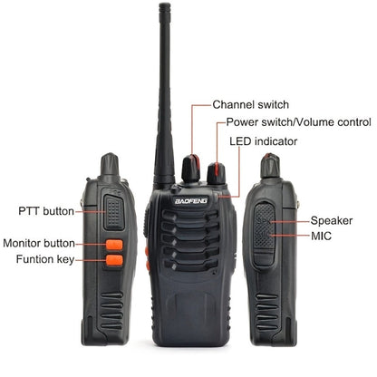 Baofeng UHF Walkie Talkies 16CH 5W – 2/4/6/8/10/12 Pack Two-Way Radios, USB Rechargeable 1500mAh Battery, LCD Display, Hi-Fi Sound, for Outdoor Sports, Hiking, Camping & Emergency Communication
