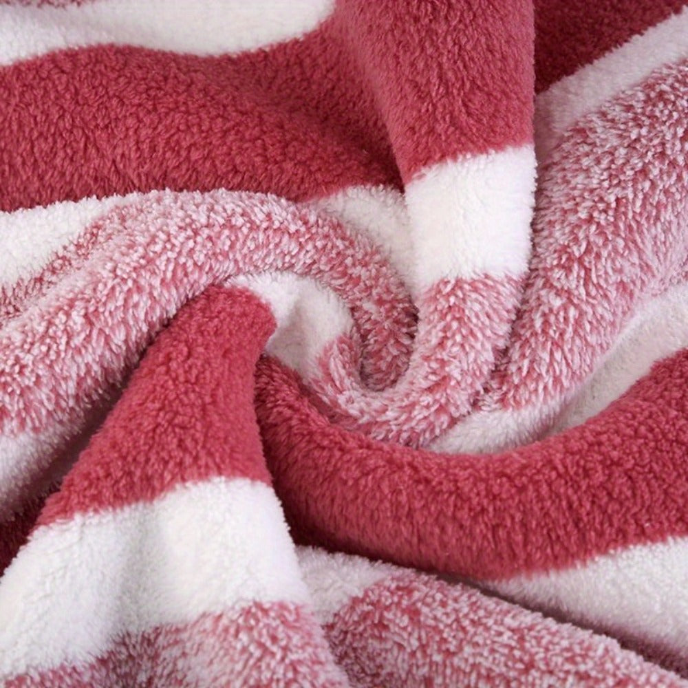 Bath Towels Set 1 or 4 Pack 346GSM Polyester Striped Towels 70 x 140cm in Four Colors for Home and Guest Use