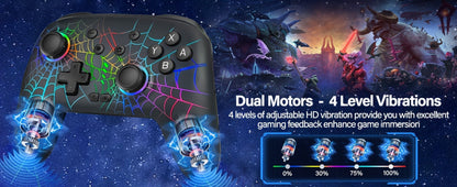 RGB Wireless Controller for Nintendo Switch Switch Lite Switch OLED PC iOS Android - Programmable Buttons LED Light Wired Wireless Dual Mode Gamepad, Best Gaming Gift