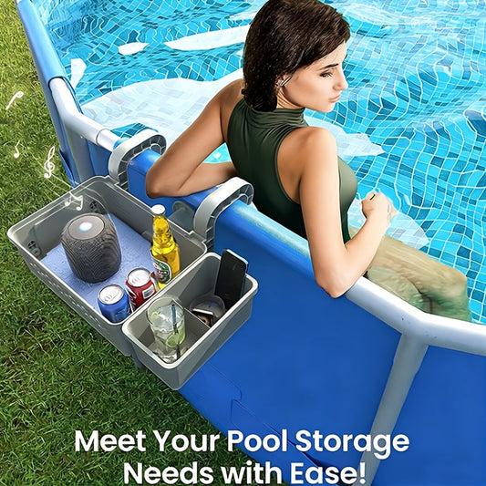 Pool Storage Basket | Hanging Poolside Organizer Towel Toy Beverage