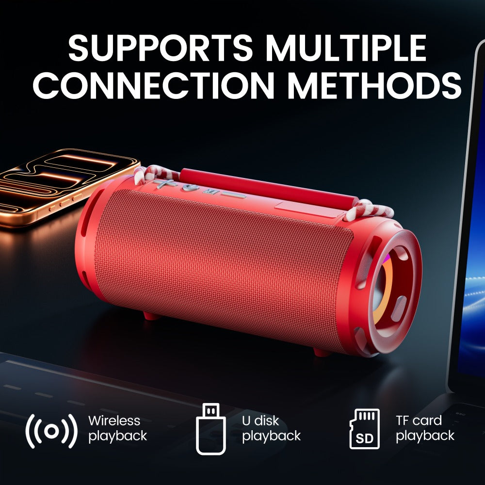 RGB Portable Bluetooth Speaker HD Sound Carry Strap Rechargeable Wireless Speaker Durable Design for Sports Home Party Travel Valentine Anniversary Gift