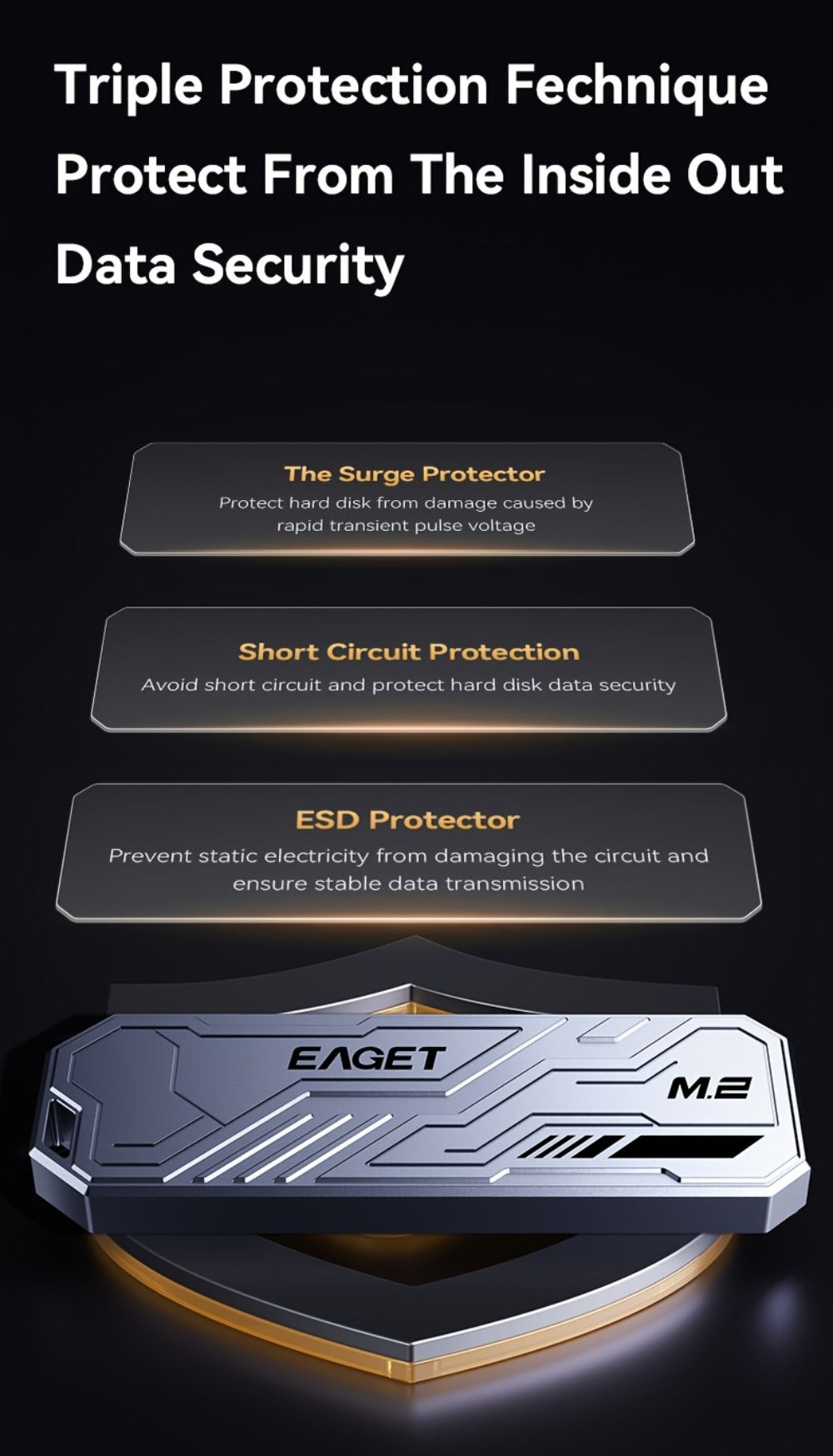 SE910D NVMe SSD Enclosure USB-C 10Gbps – Aluminum M.2 PCIe & NGFF SATA External Case, USB 3.2 Gen 2 Type-C Adapter, Portable Solid State Drive Enclosure for PC, Mac, Laptop