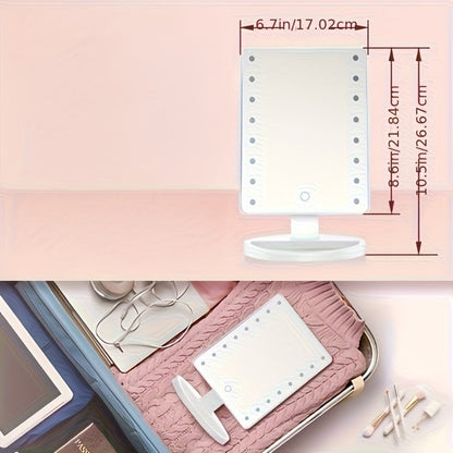 Lighted Vanity Mirror with 16 LED Bulbs, Hollywood Makeup Mirror, 180° Rotation, Touch Screen Brightness Control