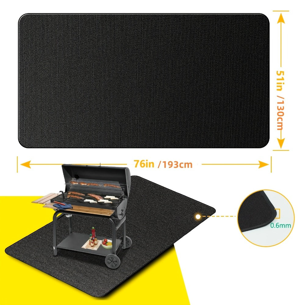 Grill Mat Fire Resistant BBQ Pad, Oversized Under Grill Mat 2000°F Heat Resistant, Oil-Resistant Deck Protector for Outdoor Grilling