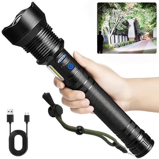 4000 Lumen Tactical Flashlight – USB Aluminum LED Torch