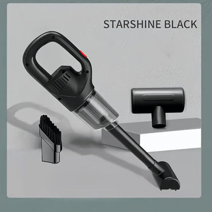 Black Cordless Handheld Vacuum Cleaner with Detachable Dust Bin, Extension Tube and Two Brush Attachments