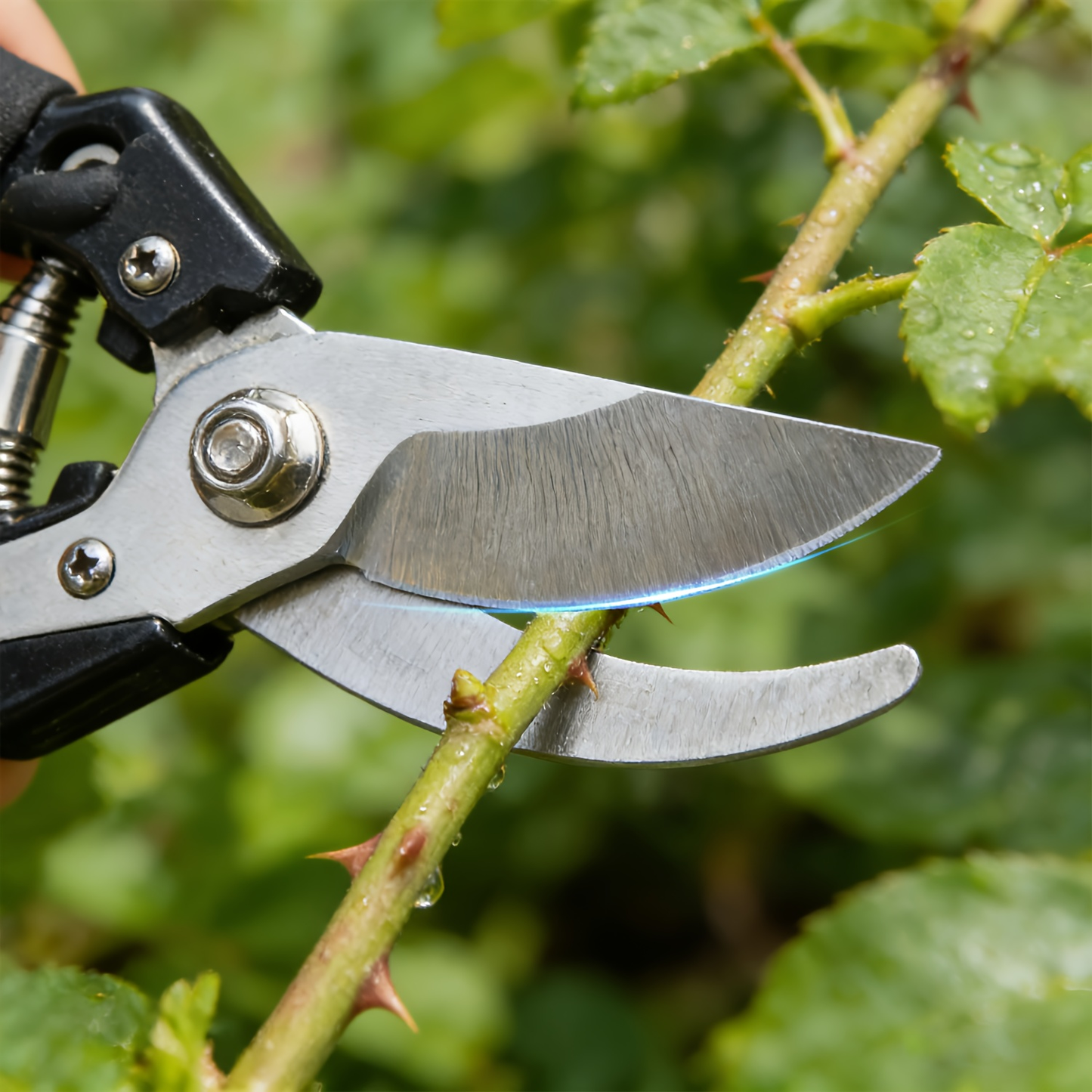 Stainless Steel Pruning Shears, 8.27 Inches with Sharpening Stone in One- or Two-Set Options