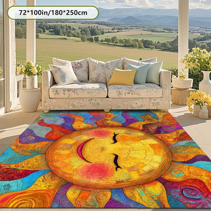 Outdoor Mat Fleece Printed Pattern Soft Non-Slip Rug Machine Washable for Living Room Bedroom Yard RV Camping Picnic Indoor Outdoor Multiple Sizes