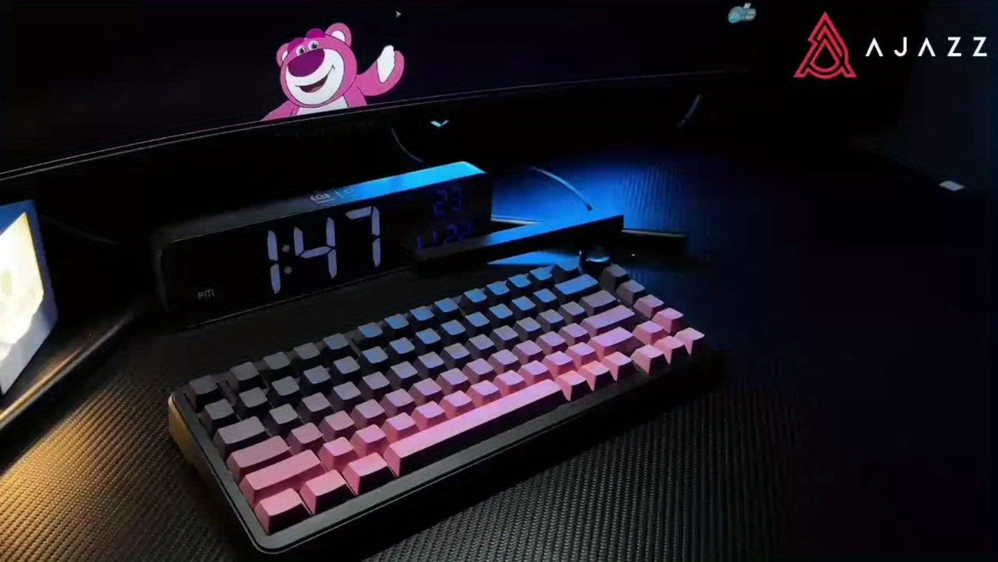 Hot Swap Gasket Mechanical Keyboard AJAZZ AK820 75% – Wireless 2.4GHz & Wired, Volume Knob, South-Facing RGB, Poron Foam, PBT Keycaps, Programmable, 11 Switch & Color Options for PC & Mac