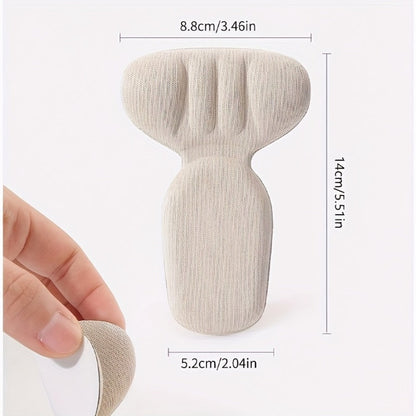 Beige Adhesive Heel Grip Pad Set with 12 Pieces in Six Pairs for Filling Space Inside Loose-Fitting Shoes