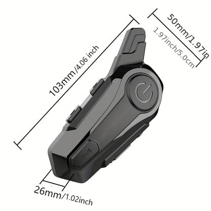 Motorcycle Helmet Bluetooth Intercom Headset – Wireless Real-Time 2-Rider Communication, Compatible with Full Face, 3/4 & Open Face Helmets, Hard Mic & Soft Mic Included, X1 Pro Max