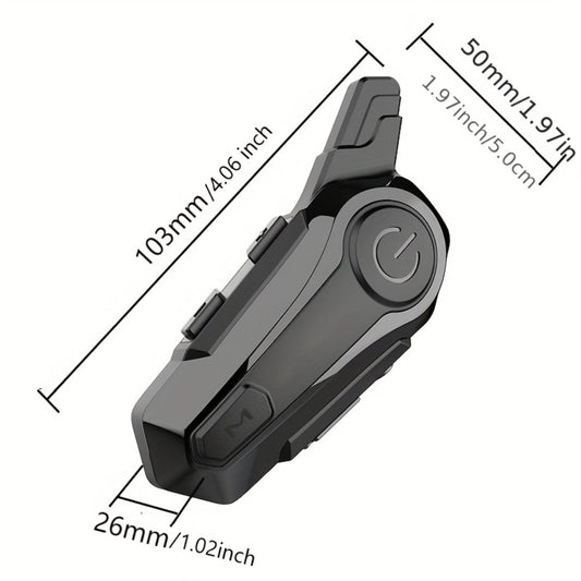 Motorcycle Helmet Bluetooth Intercom Headset – Wireless Real-Time 2-Rider Communication, Compatible with Full Face, 3/4 & Open Face Helmets, Hard Mic & Soft Mic Included, X1 Pro Max