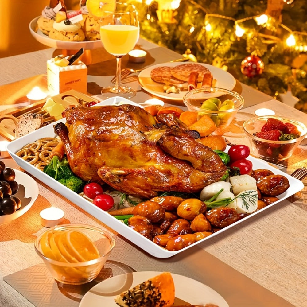 Serving Tray Set of 4 – Reusable Plastic Platters for Fruit, Cookies, Dessert & Snacks | Kitchen Party Organizer