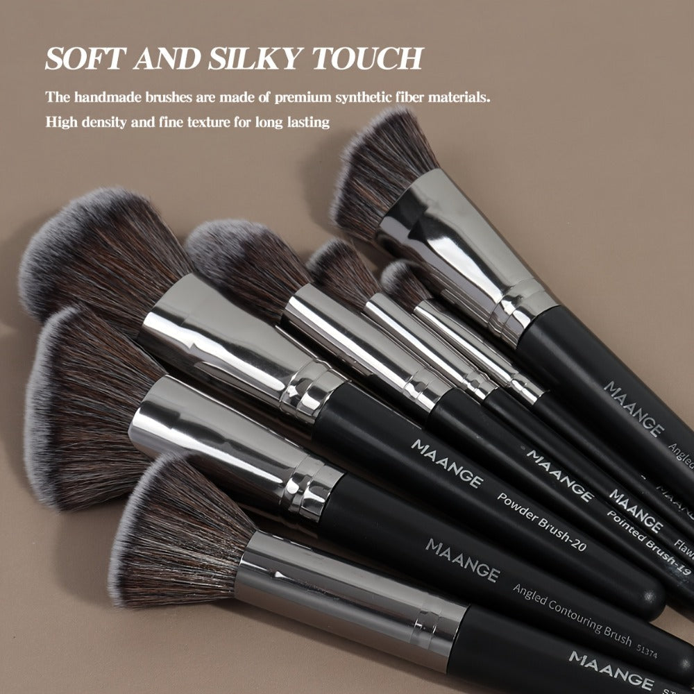 Makeup Brush Set, 25-Piece Synthetic Bristle and ABS Handle Collection with Face-Eye Brush Shapes and Gift Box