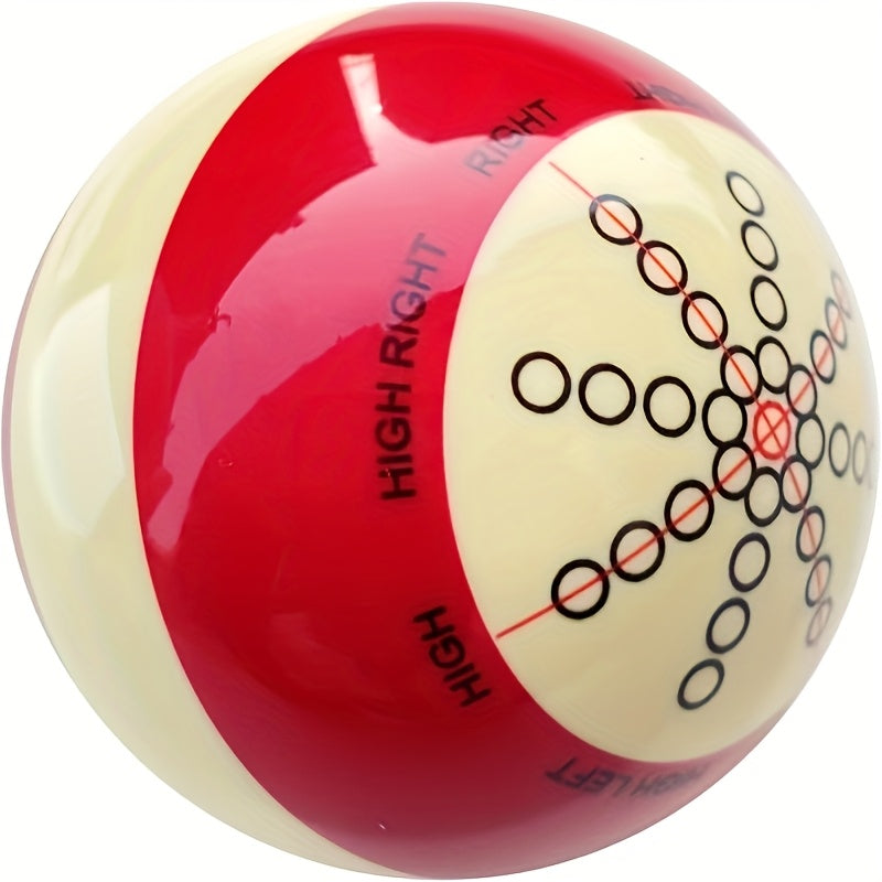 Red Billiard Practice Cue Ball Set with Two Printed Training Patterns, Chalk Cube and Cleaning Cloth