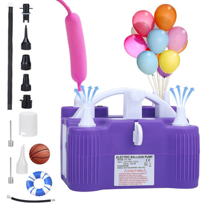 Electric Balloon Pump Party Supplies Tool with Inflate, Deflate and Seal Modes plus Four Nozzles