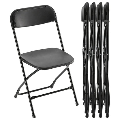 White or Black Molded-Seat Folding Chair Sets in 4, 6, 8, 10 or 20-Piece Checkouts Pictured
