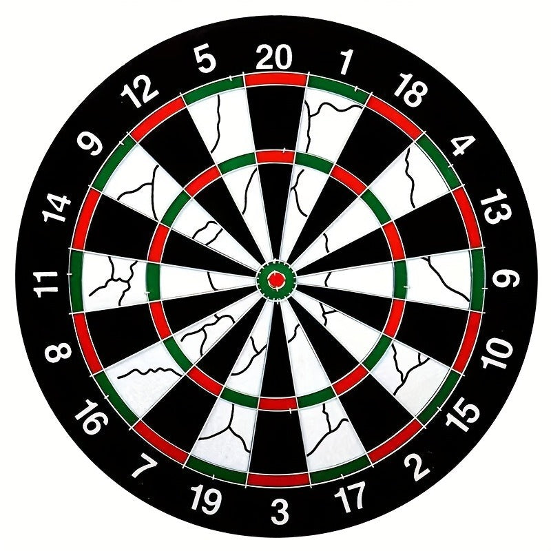 17-Inch Double-Sided Flocked Dartboard Set with Six Practice Darts, Six Gold-Color Darts and Alloy Edge Frame