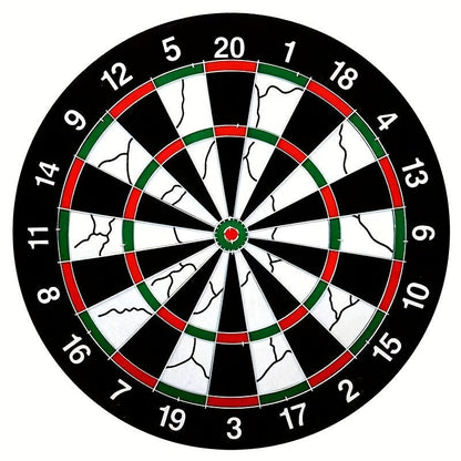 17-Inch Double-Sided Flocked Dartboard Set with Six Practice Darts, Six Gold-Color Darts and Alloy Edge Frame