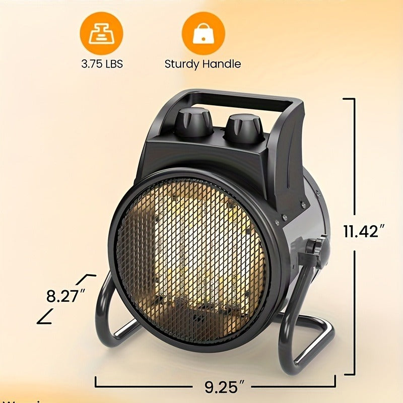 1500W Round Portable Space Heater with Two Top Controls, 90° Adjustable Stand and Remote Option