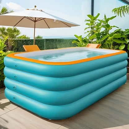 Inflatable Swimming Pool for Family Adults Kids, Large Above Ground Outdoor Backyard Pool, 4-Layer PVC Thickened Blow Up Pool for Patio Garden Party Summer