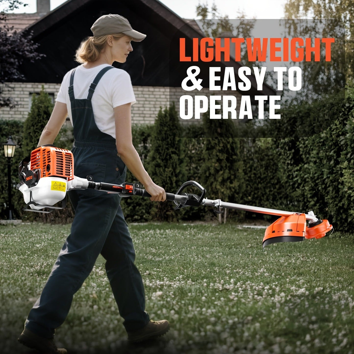 Gas String Trimmer 36CC 2-Cycle Weed Eater – 17" Cutting Swath, Easy Start Technology, Commercial Grade Gas Weed Wacker for Thick Weeds, Heavy-Duty Yard & Lawn Edging
