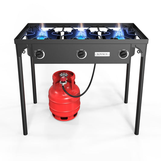 Outdoor Propane Burner Stove Cast Iron High Pressure Gas Cooker with Detachable Stand Legs