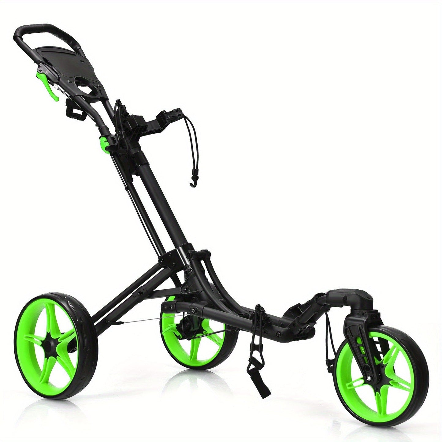 Golf Push Cart 3 Wheel Folding – Lightweight Aluminum Golf Trolley with Scoreboard, Adjustable Handle & Swivel Front Wheel