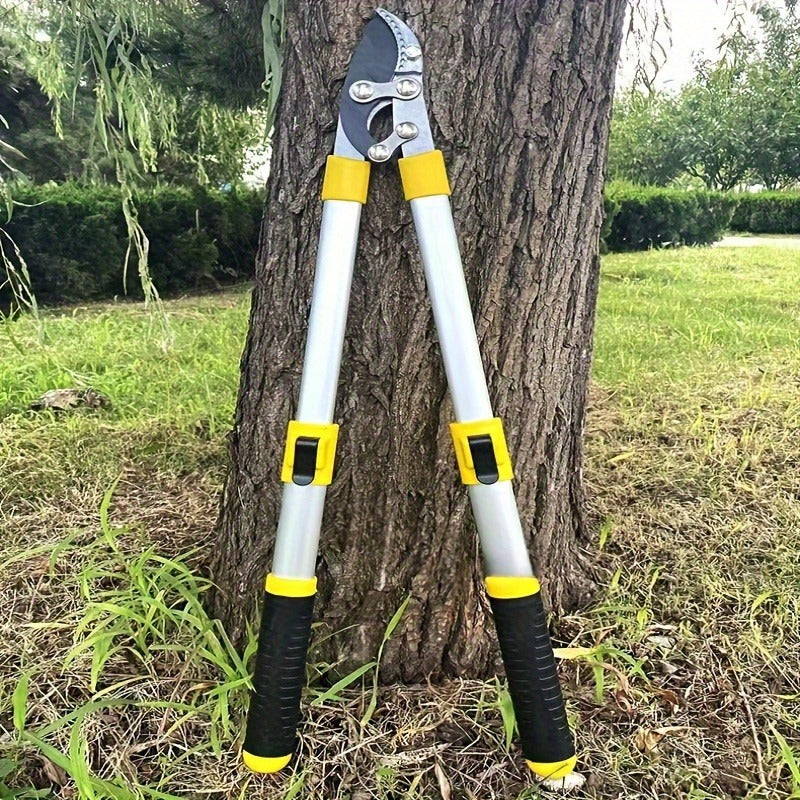 Telescoping Pruning Shears with Long Stretchable Handle - Bypass Lopper for Thick Branches & Daily Tree Pruning, Retractable Garden Scissors for Easy Overhead Cutting