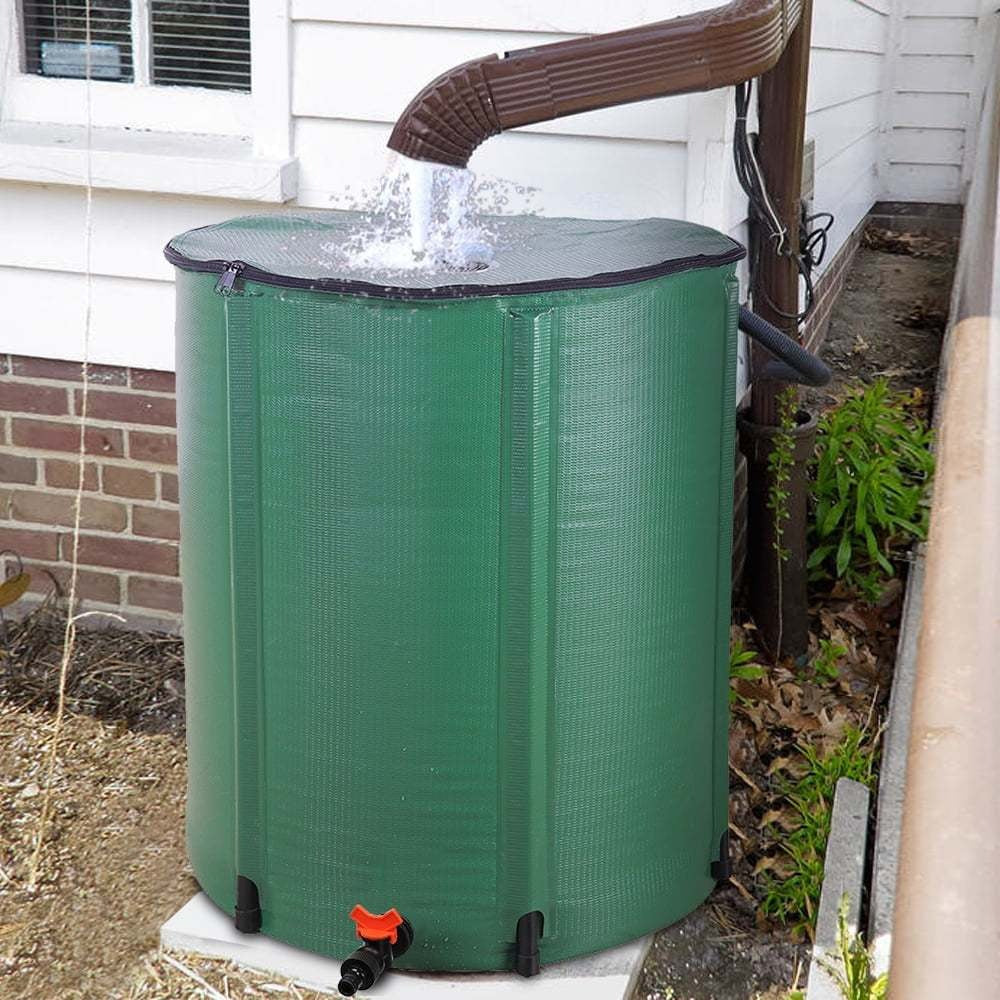 Rain Barrel Collapsible 50 & 100 Gallon Outdoor Water Storage Tank with Spigot & Mesh Top