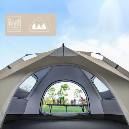 Camping Tent Cloud-Gray Pop-Up with Two Doors, Optional Mesh Windows and Two Source Dimensions