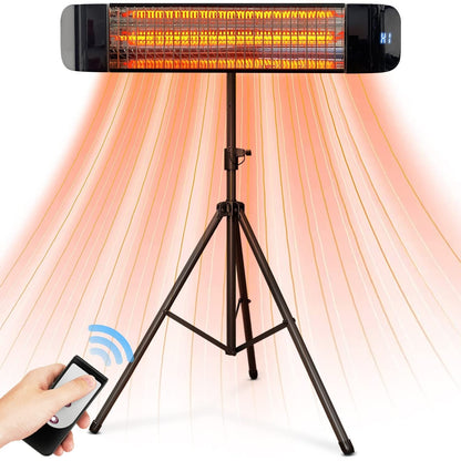 Infrared Outdoor Heater 1500W, 3-in-1 Wall Mounted, Ceiling & Tripod Electric Patio Heater for Indoor & Outdoor Use – Weatherproof Radiant Heat for Patio, Garage, Deck, Backyard