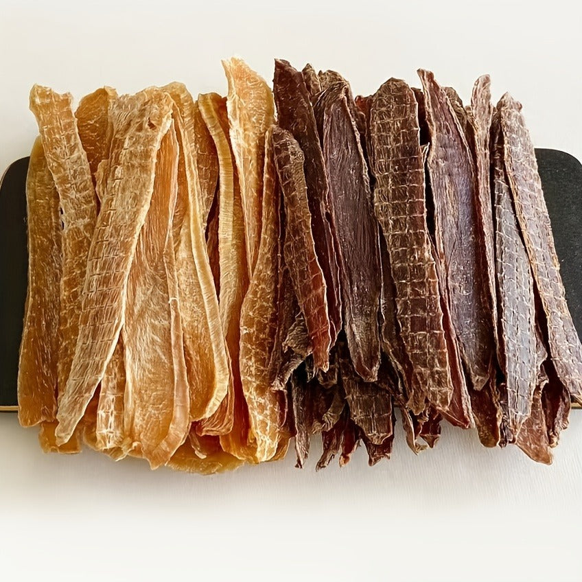 Dog Treats Duck Jerky Strips in a 150g Pack with One Retained Flavor Option for Reward Use