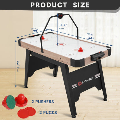 54-Inch Air Hockey Table with LED Scorer, Two Pucks and Two Pushers for Family Game Room Play